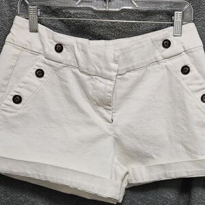 White House Black Market High Waist White Shorts